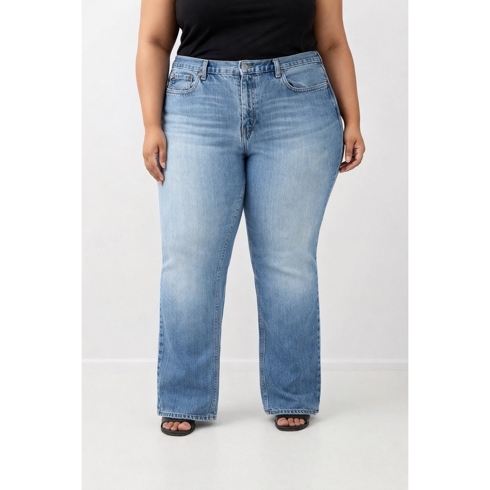 Polo Ralph Lauren Women's Light Wash Bootcut Jeans Sz 14 USA Flag Tag Y2K